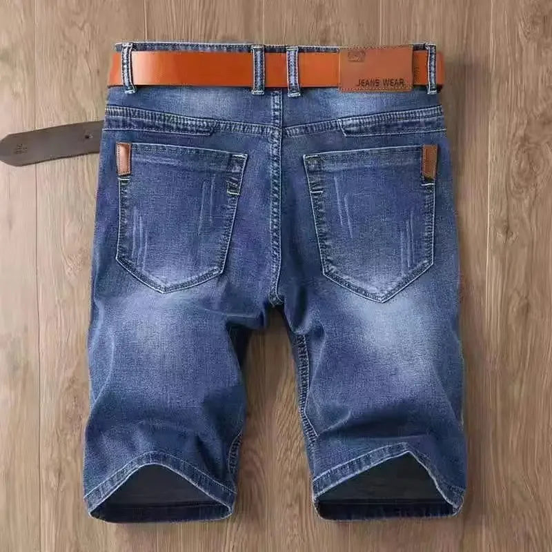 Men's Short Jeans Pants Big Size Straight Oversize Male Denim Shorts with Pockets Xl Cowboy New in Streetwear Buttons Original