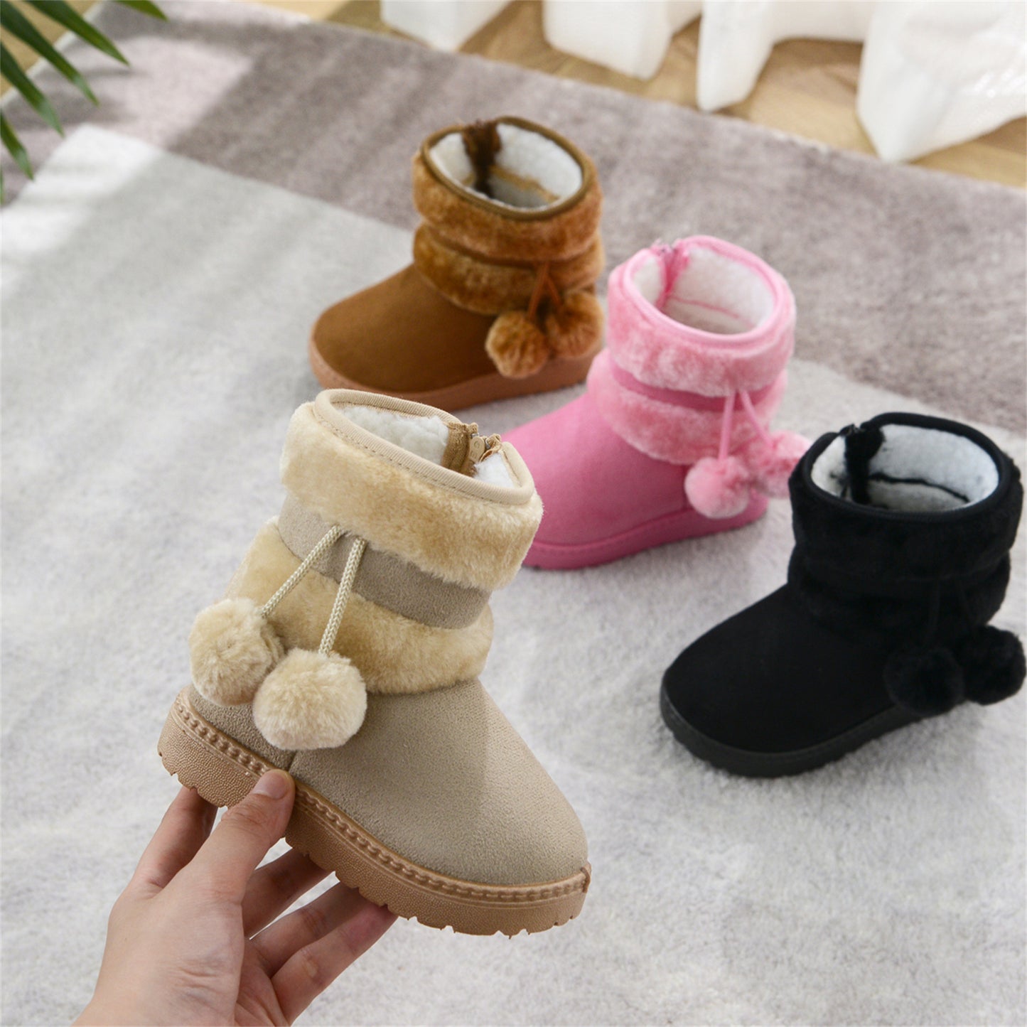 Hairball Snowy Owl Fur Toddler Boots