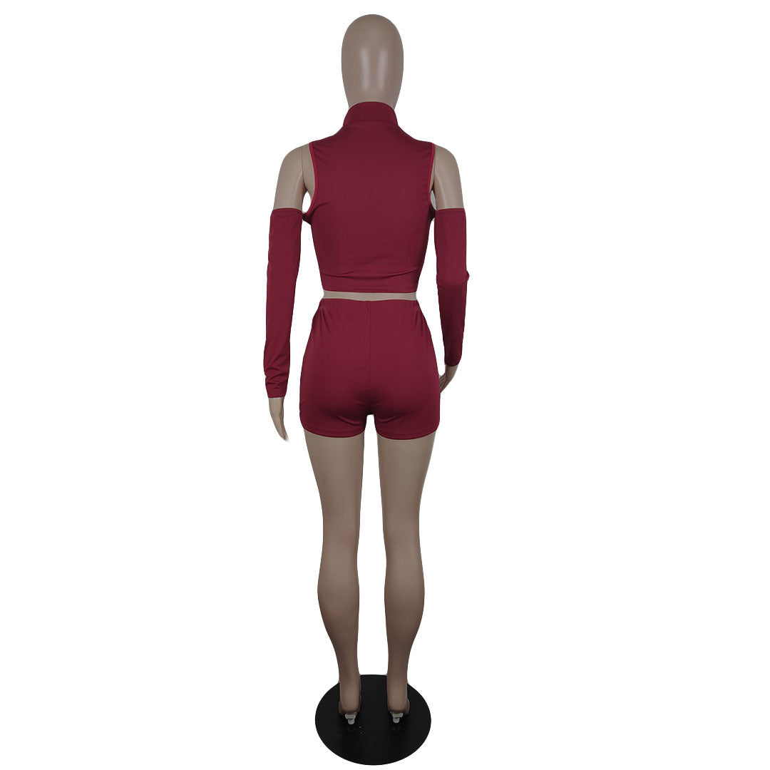 Ladies Skirt Eyelet Tie Shorts Set