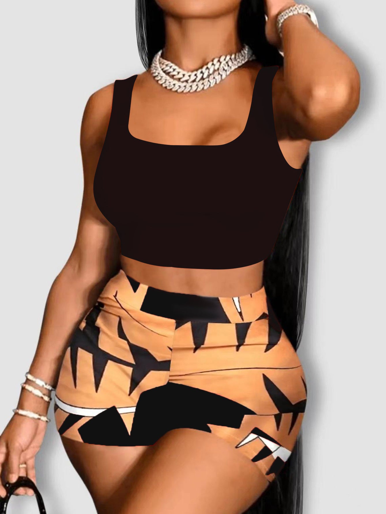 Digital Printing Vest Shorts Two-piece Set