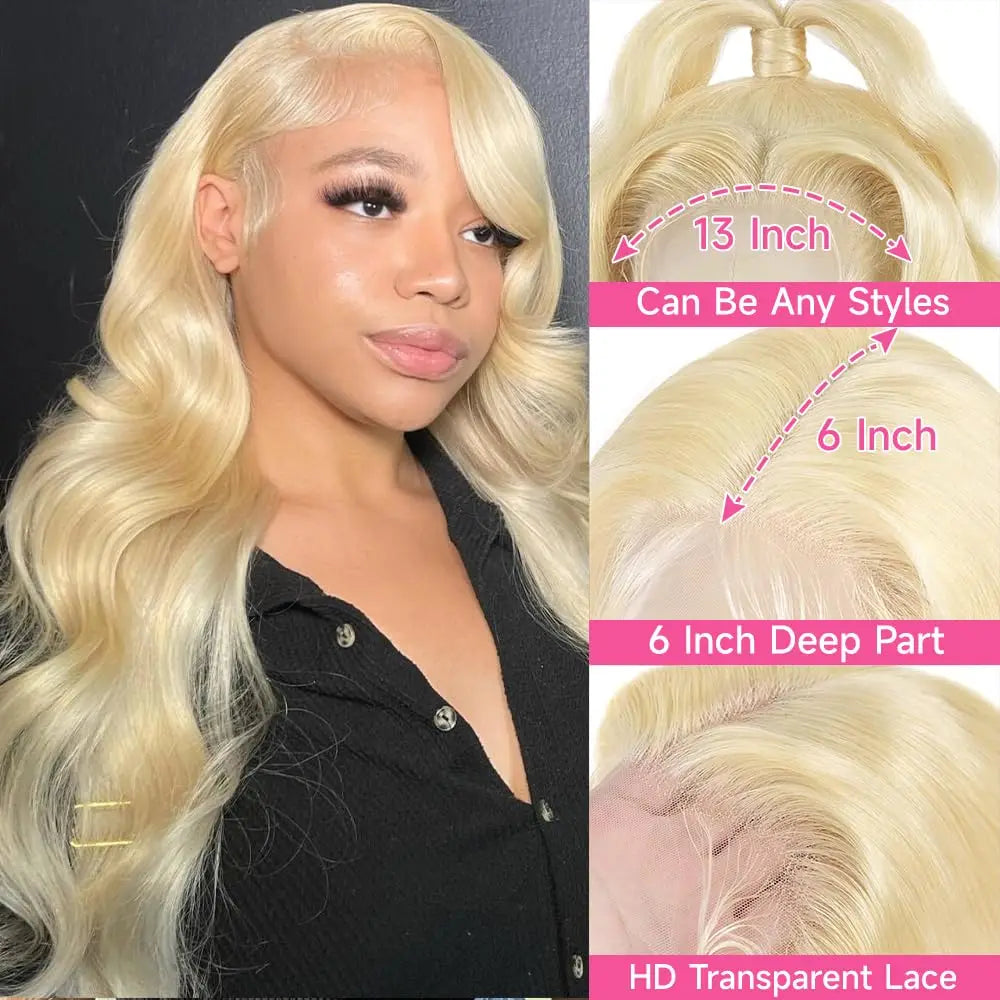 613 Hd Lace Front Wig 13x6 13x4 Body Wave Lace Front Wig Human Hair Blonde Human Lace Front Wig Pre Plucked 613 Human Hair Wig