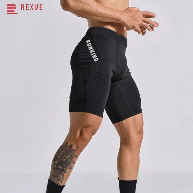 Men's Bodybuilding Shorts Summer Men Crossfit Shorts Compression Running Gym Shorts Elastic Compressions Leggings