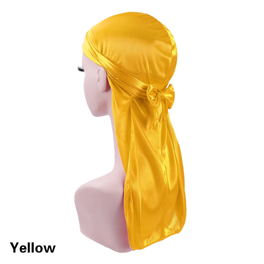 Alileader Bandana Hat Durags For Men Silk Durag For Men With Long Tail And Wide Straps Chemo Cap Pirate Hat Men Hair Accessories