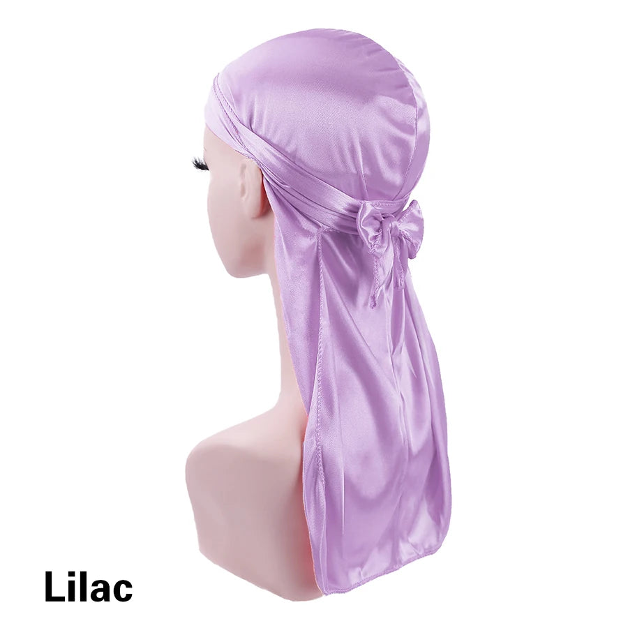 Alileader Bandana Hat Durags For Men Silk Durag For Men With Long Tail And Wide Straps Chemo Cap Pirate Hat Men Hair Accessories