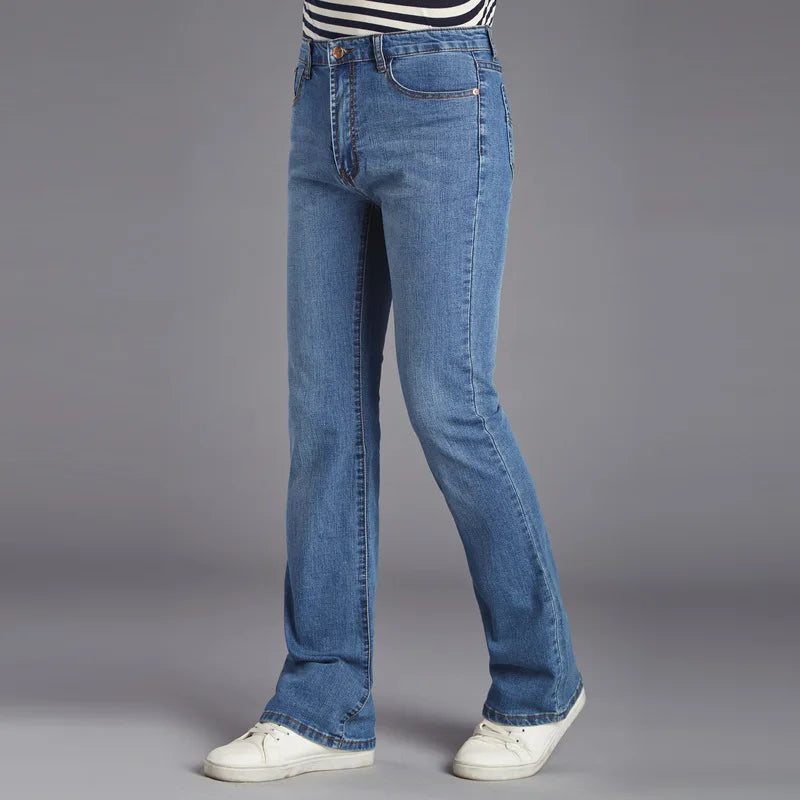 ICPANS Men's Flare jeans Pants Bell Bottom Cargo Jeans Slim Blue BootCut Flared Denim Jeans For Men  Trousers Boot Cut 2019 New