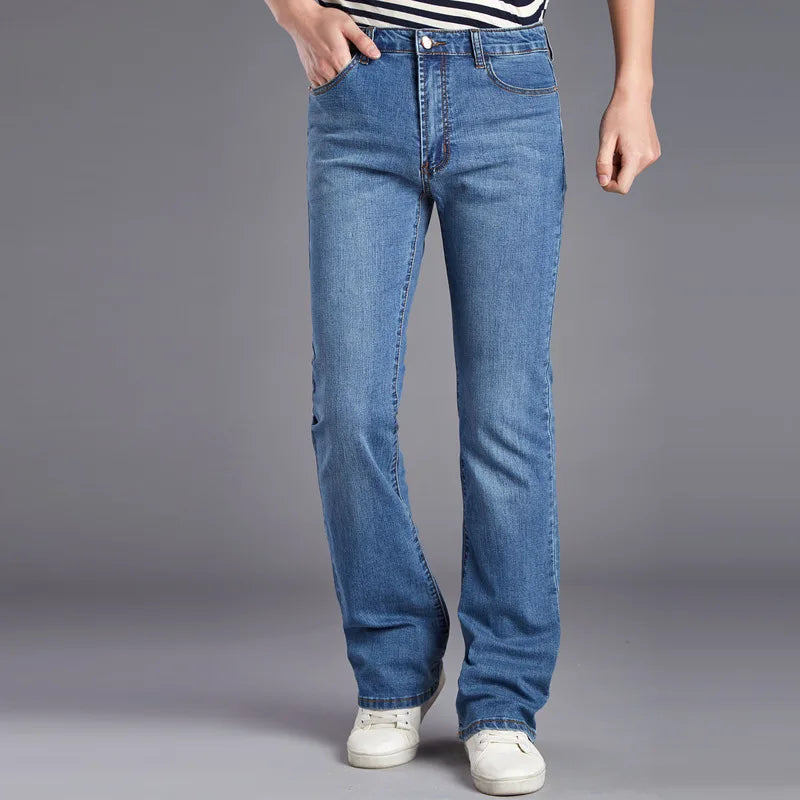 ICPANS Men's Flare jeans Pants Bell Bottom Cargo Jeans Slim Blue BootCut Flared Denim Jeans For Men  Trousers Boot Cut 2019 New
