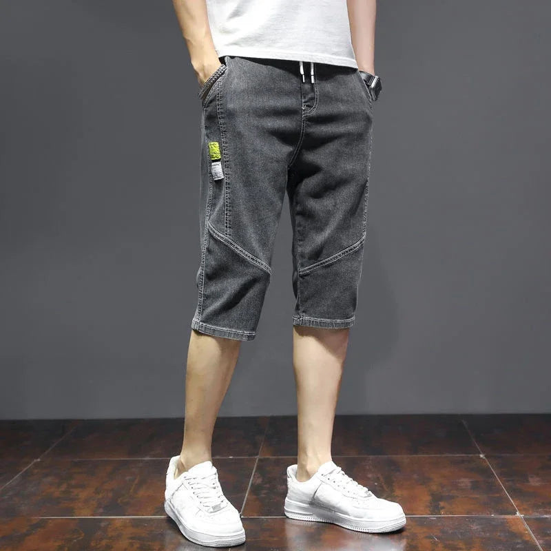Short Jeans Pants for Men Loose Cargo Wide with Pockets Man Denim Shorts Baggy Original Trend 2024 Xxxl Designer Popular Sale Xl