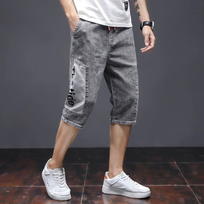 Short Jeans Pants for Men Loose Cargo Wide with Pockets Man Denim Shorts Baggy Original Trend 2024 Xxxl Designer Popular Sale Xl