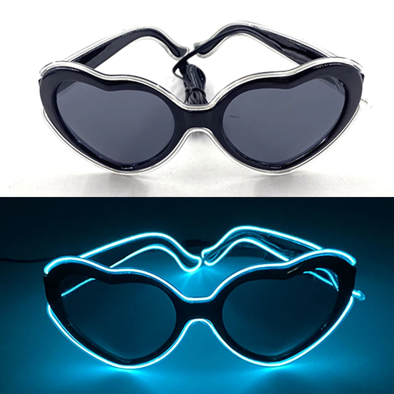 1PC Light Up LED Glasses Glow Sunglasses EL Wire Neon Glasses Glow in The Dark Party Supplies Neon Party Favors for Kids Adults