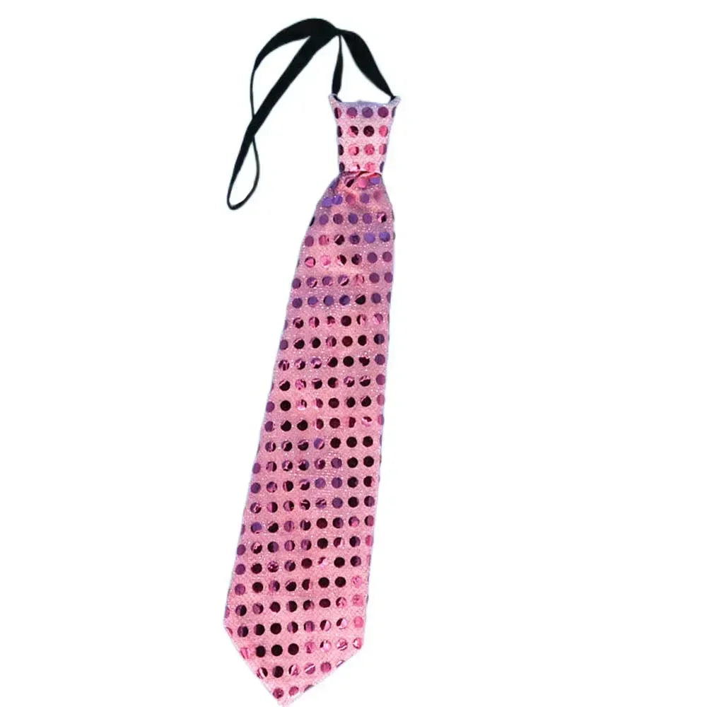 Woman Men Kids LED Light Up Sequin Fedora Jazz Hat Cap Gift Necktie Tie Neon Glow Party Bar Birthday Costume  Wedding Festival
