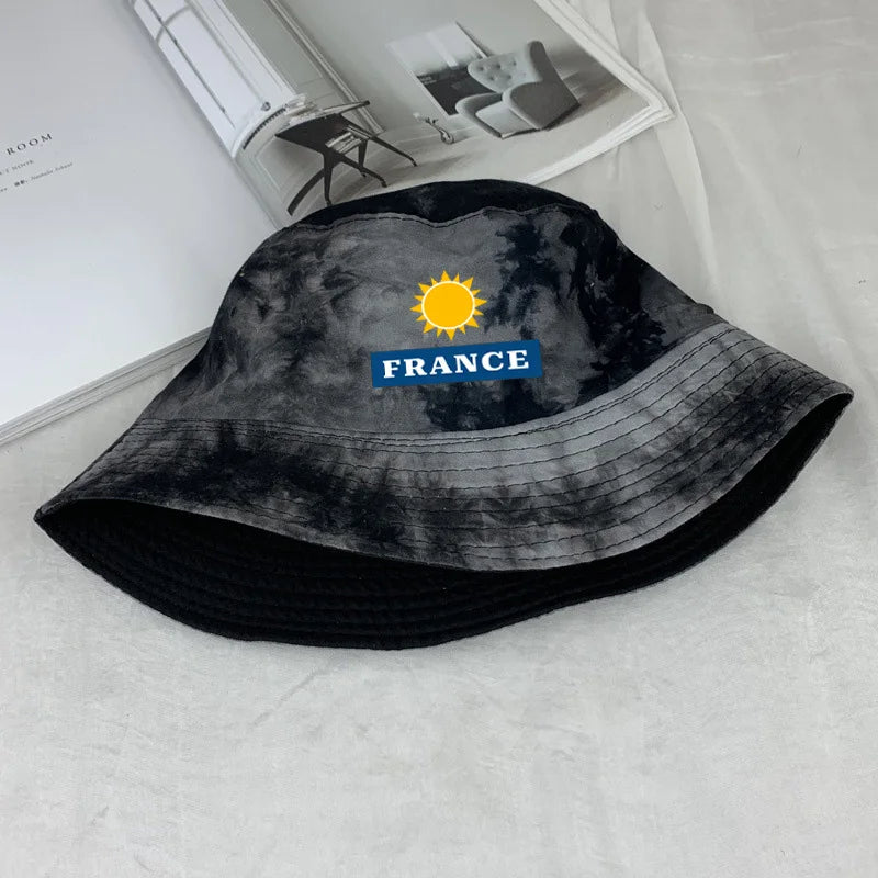 custom text French bob bucket hat non-reversible cotton Printed Summer Hat Women Men Panama Bucket hat Fisherman Sun Hat vest