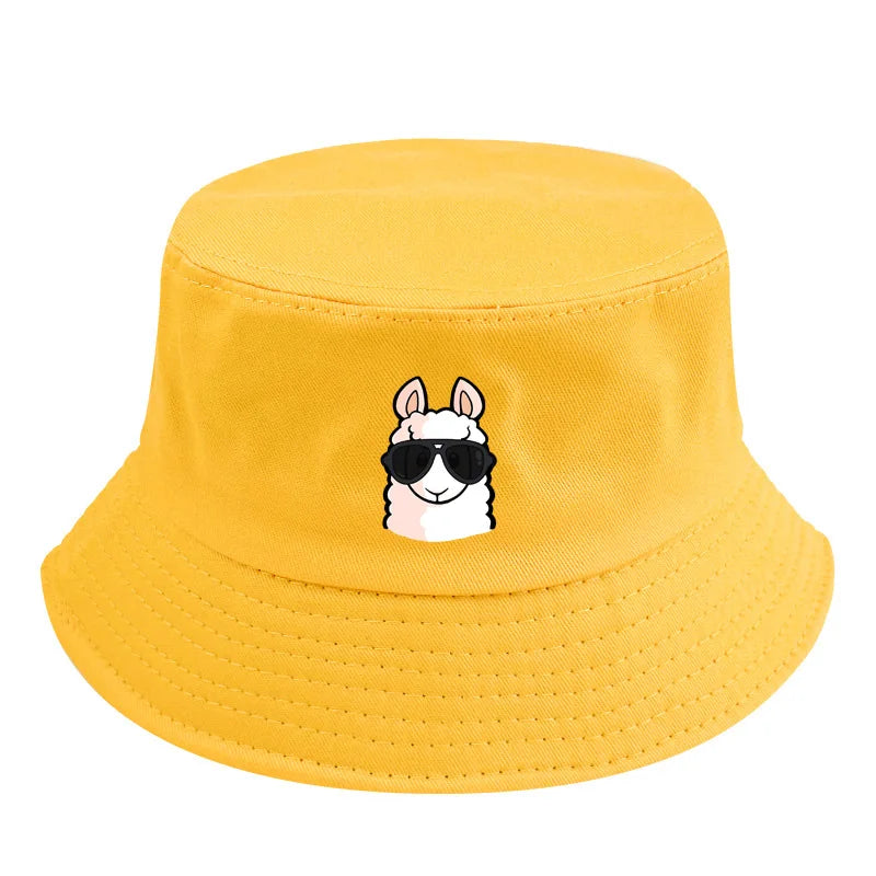custom text French bob bucket hat non-reversible cotton Printed Summer Hat Women Men Panama Bucket hat Fisherman Sun Hat vest