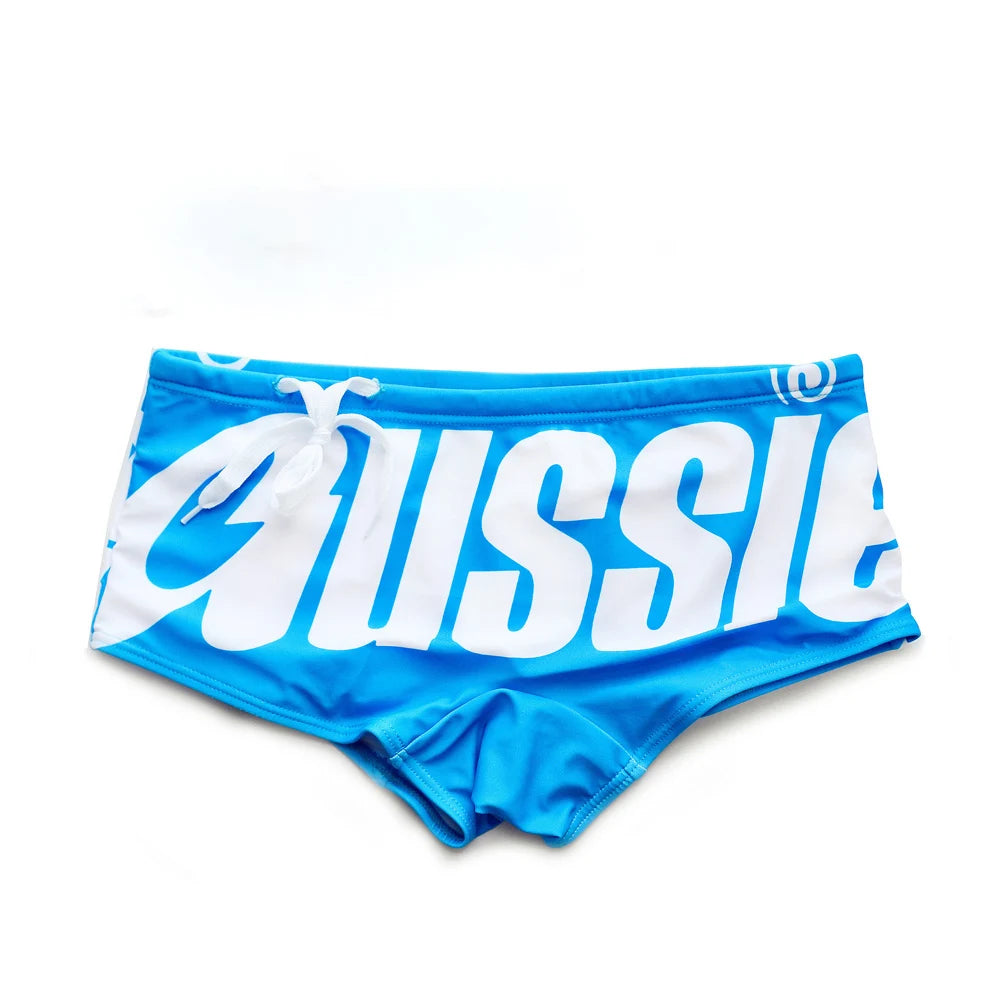Men's Swim Trunks  Low Waisted  Sexy  Fashionable Flat Angle Swim Trunks  Triangle Hot Spring Beach Letters