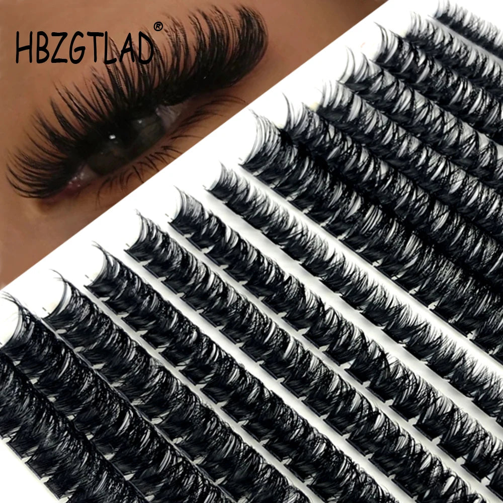 HBZGTLAD 100/280 clusters 30D 40D 60D 80D 100D D Curl Individual Lashes Extensions Natural Soft DIY False Eyelashes For Makeup