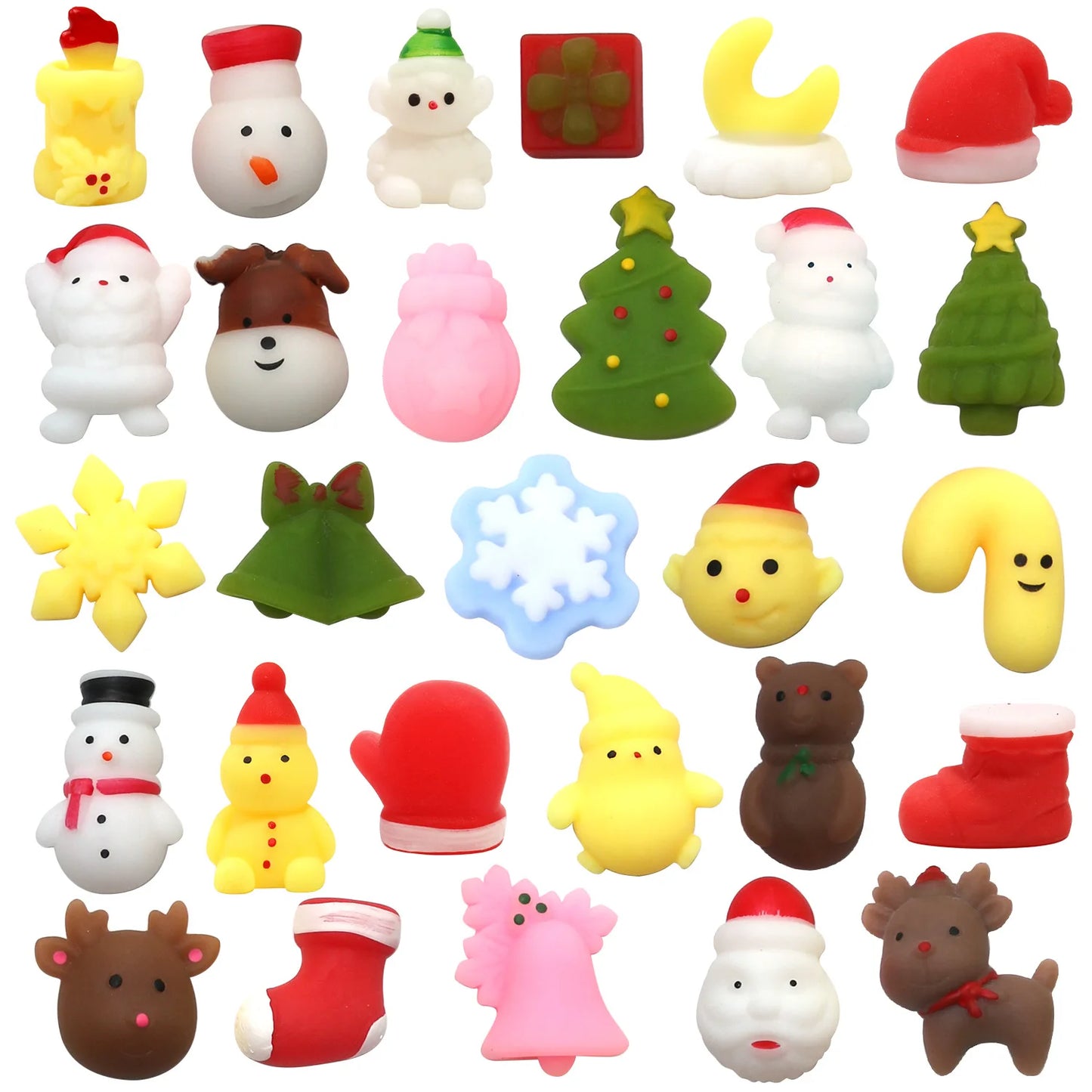 30pcs Kawaii Squishies Mochi Toys For Kids Squeeze Halloween Christmas Easter Birthday Gifts Party Favors Prizes