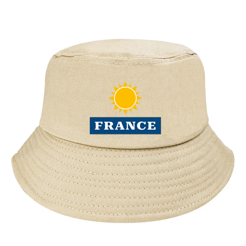 custom text French bob bucket hat non-reversible cotton Printed Summer Hat Women Men Panama Bucket hat Fisherman Sun Hat vest