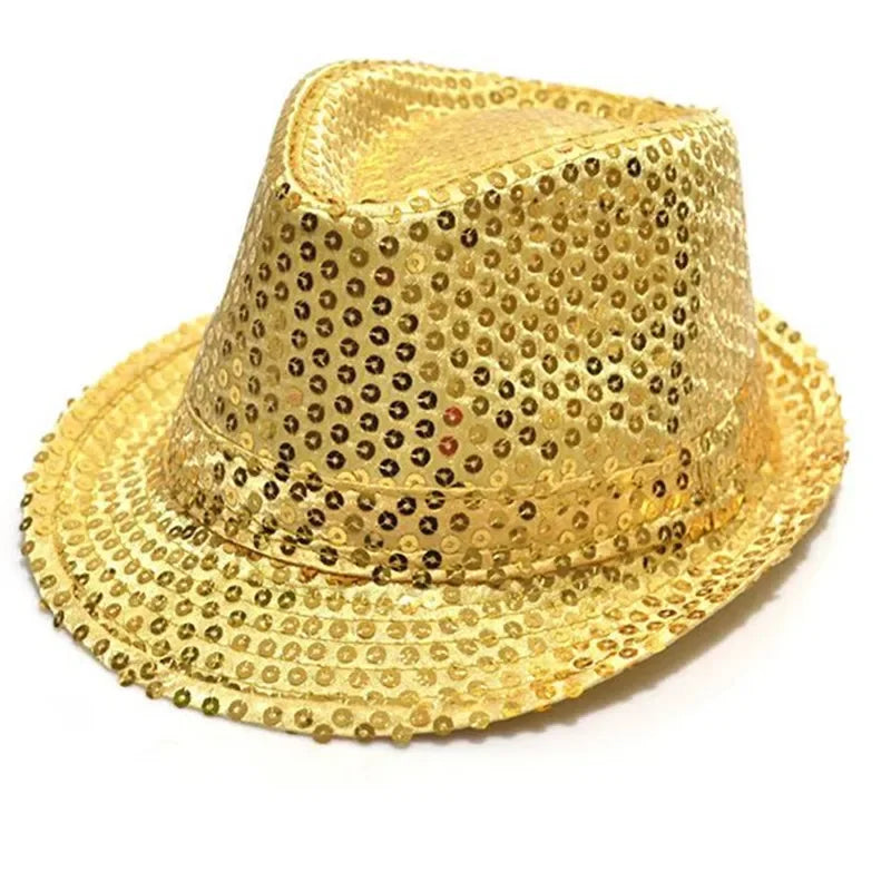Fashion Boy Girl Men Woman Sequin Hat Bow Tie Gloves Cowboy Birthday Party Cap Jazz Dance Show Props Costume  Wedding Festival