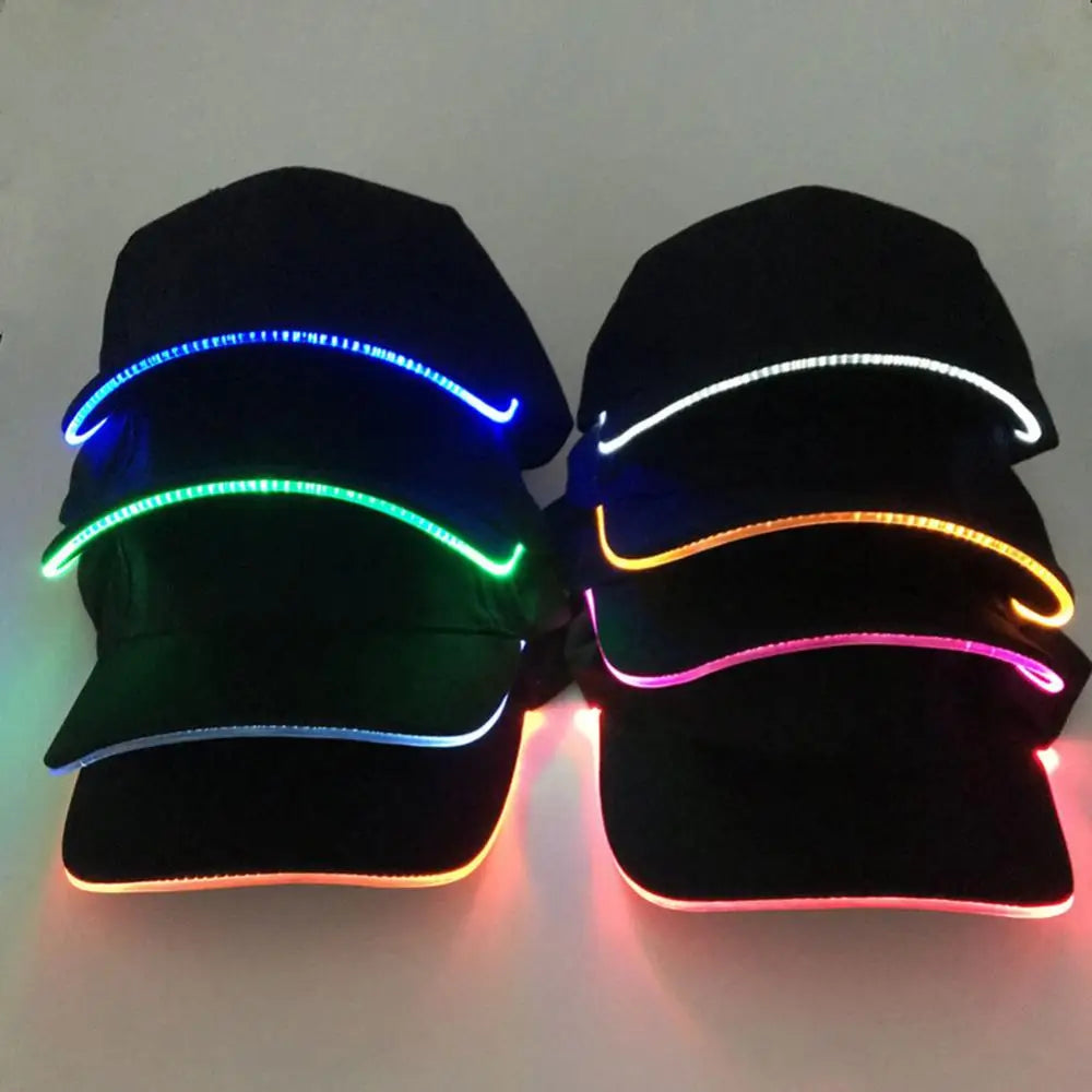 LED Up Baseball Caps Hip Hop Luminous Hat Christmas Party Peaked Cap Glowing Hat Might Club Bar Party Sport Women Men Visors