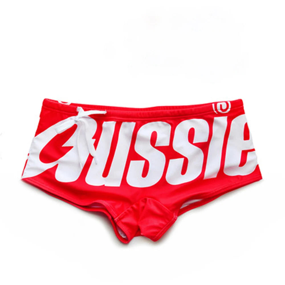 Men's Swim Trunks  Low Waisted  Sexy  Fashionable Flat Angle Swim Trunks  Triangle Hot Spring Beach Letters