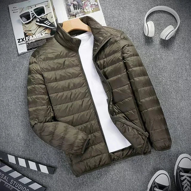 Down Jacket Men All-Season Ultra Lightweight Packable Water and Wind-Resistant Breathable Coat Men Hoodies Jackets Men Jacket