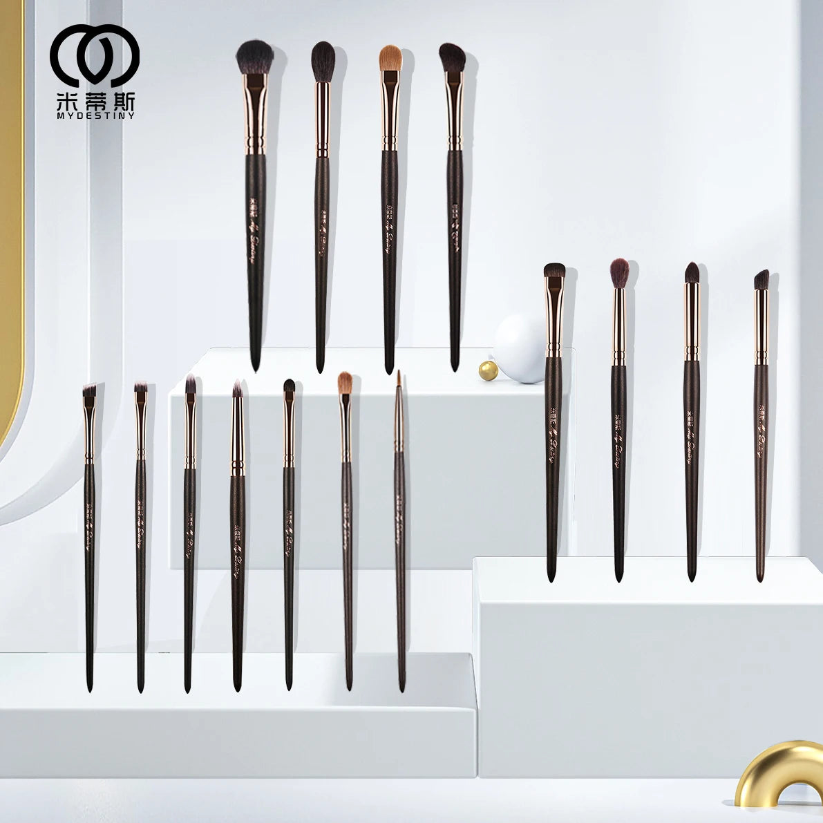MyDestiny Full Series Professional Animal Hair Eye Makeup Brushes For Eyeshadow, Eyebrows, Eyeliner, Concealer, Lip Brush