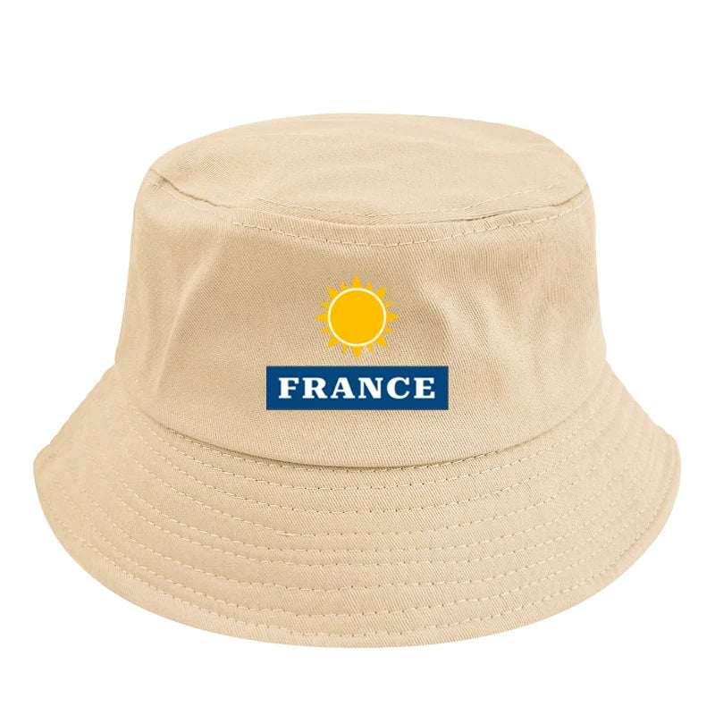 custom text French bob bucket hat non-reversible cotton Printed Summer Hat Women Men Panama Bucket hat Fisherman Sun Hat vest