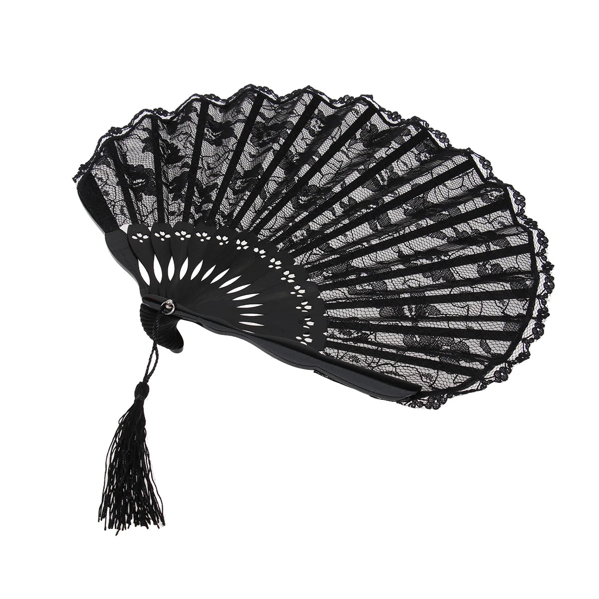 Women Folding Wedding Hand Fan Vintage Retro Flower Lace Handheld Folding Hand Fan Handheld Fans Folding Fans Fans with Tassel