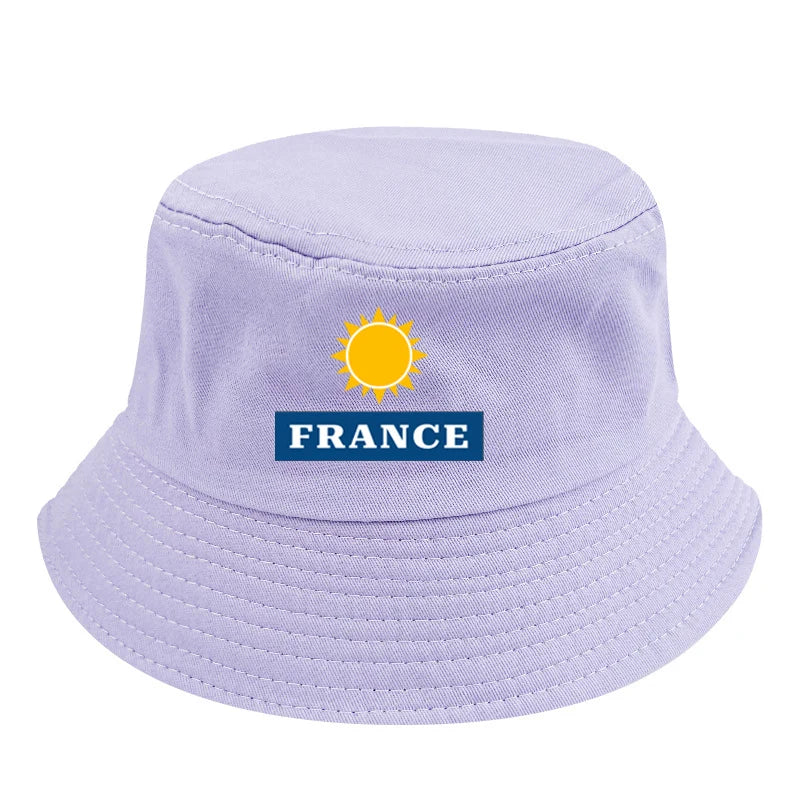 custom text French bob bucket hat non-reversible cotton Printed Summer Hat Women Men Panama Bucket hat Fisherman Sun Hat vest