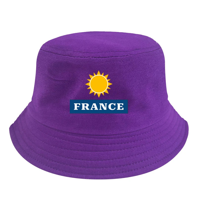 custom text French bob bucket hat non-reversible cotton Printed Summer Hat Women Men Panama Bucket hat Fisherman Sun Hat vest