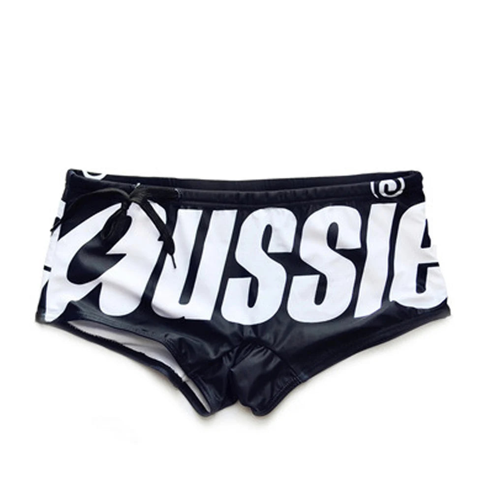 Men's Swim Trunks  Low Waisted  Sexy  Fashionable Flat Angle Swim Trunks  Triangle Hot Spring Beach Letters