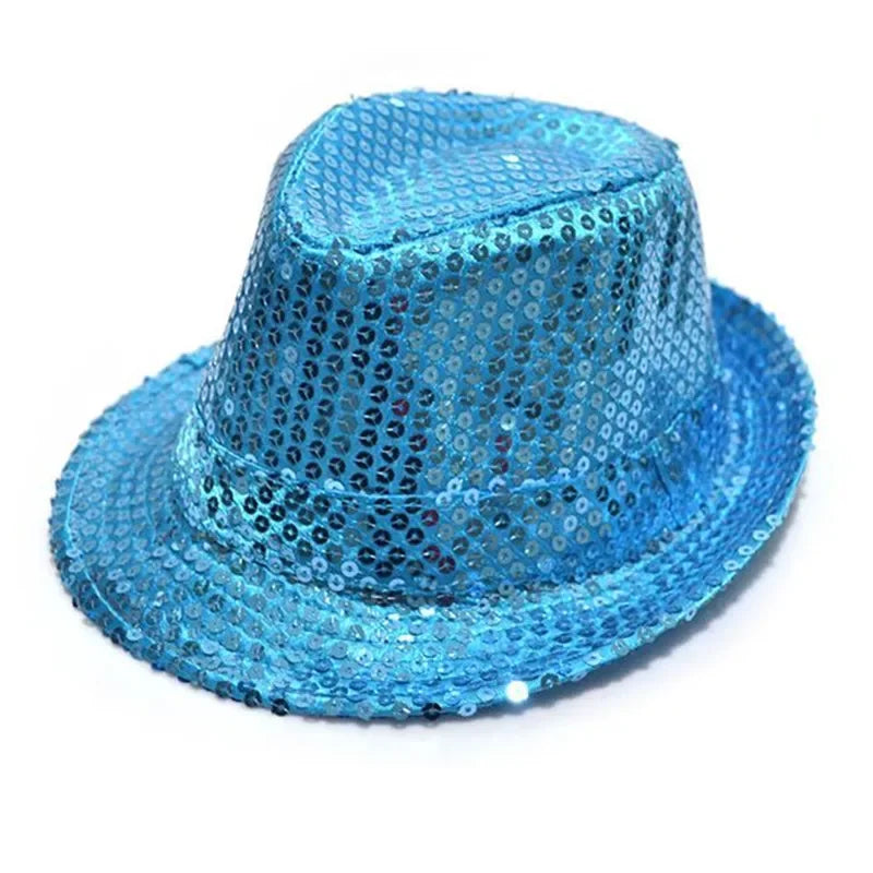 Fashion Boy Girl Men Woman Sequin Hat Bow Tie Gloves Cowboy Birthday Party Cap Jazz Dance Show Props Costume  Wedding Festival