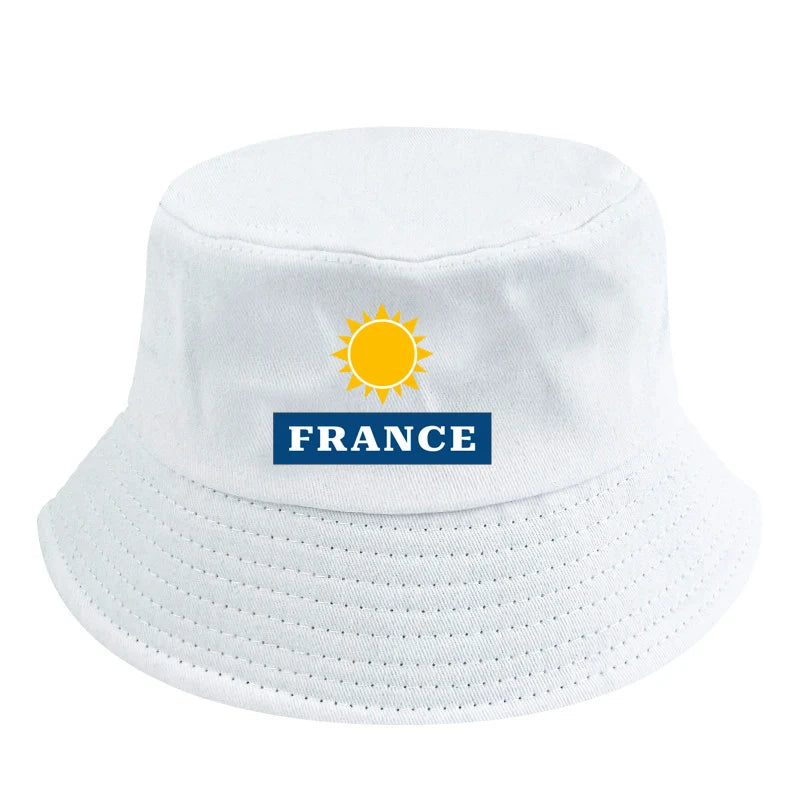 custom text French bob bucket hat non-reversible cotton Printed Summer Hat Women Men Panama Bucket hat Fisherman Sun Hat vest