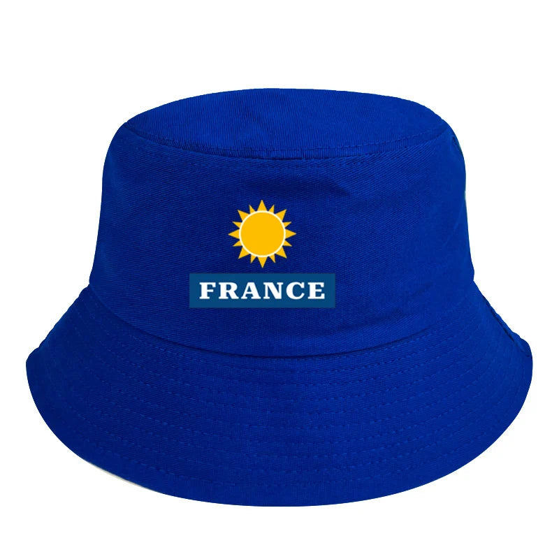 custom text French bob bucket hat non-reversible cotton Printed Summer Hat Women Men Panama Bucket hat Fisherman Sun Hat vest