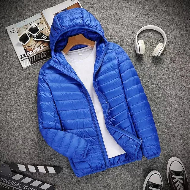 Down Jacket Men All-Season Ultra Lightweight Packable Water and Wind-Resistant Breathable Coat Men Hoodies Jackets Men Jacket