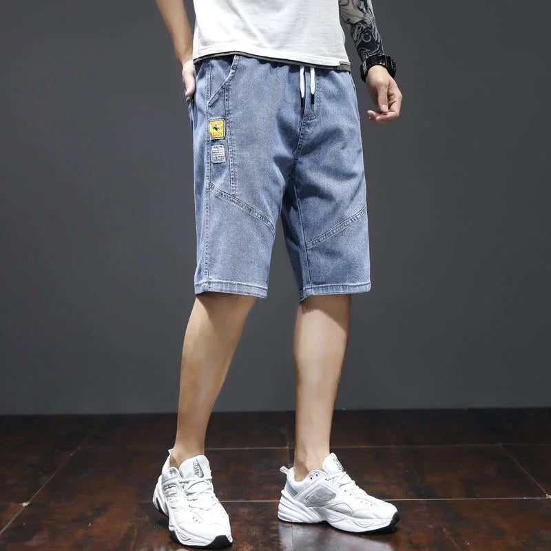 Short Jeans Pants for Men Loose Cargo Wide with Pockets Man Denim Shorts Baggy Original Trend 2024 Xxxl Designer Popular Sale Xl