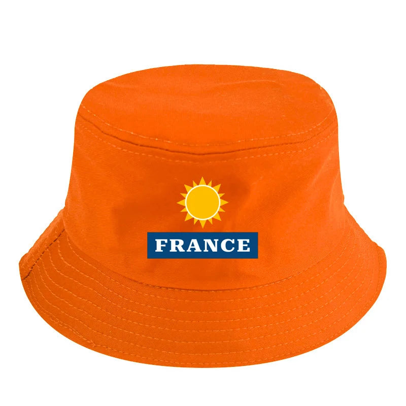 custom text French bob bucket hat non-reversible cotton Printed Summer Hat Women Men Panama Bucket hat Fisherman Sun Hat vest