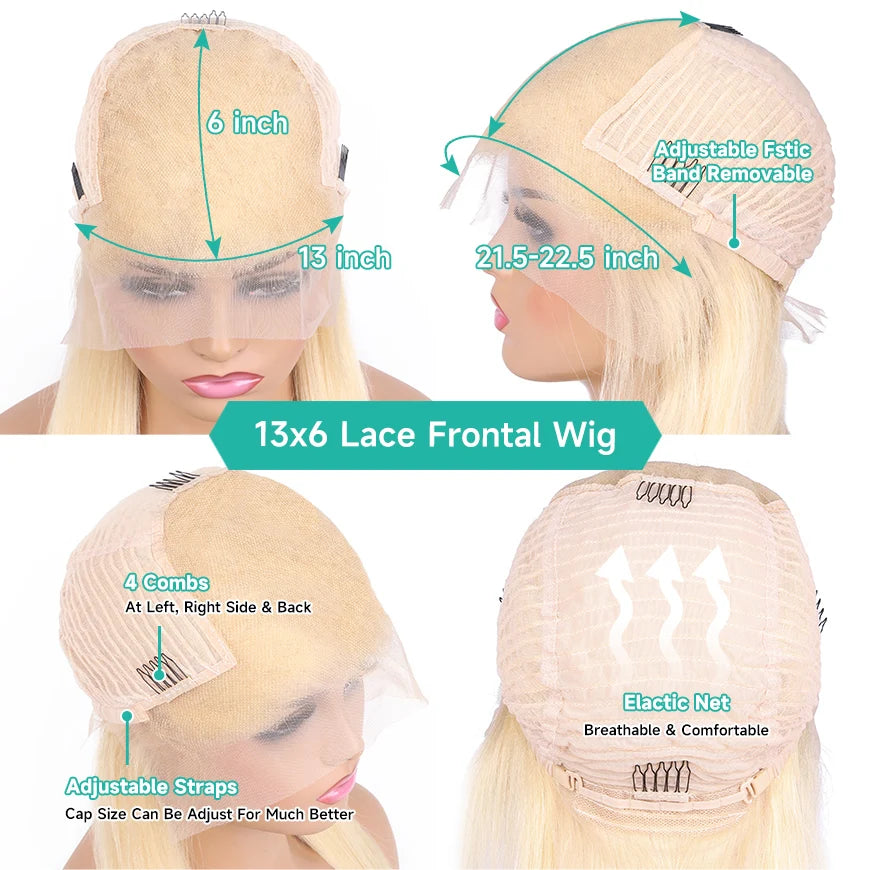 13x6 HD Transparent Grey Lace Front Wigs Human Hair Grey Bob Wig Brazilian Bone Straight 613 Blonde Lace Frontal Human Hair Wigs