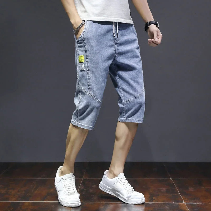 Short Jeans Pants for Men Loose Cargo Wide with Pockets Man Denim Shorts Baggy Original Trend 2024 Xxxl Designer Popular Sale Xl