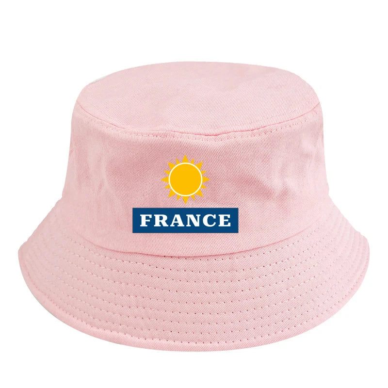 custom text French bob bucket hat non-reversible cotton Printed Summer Hat Women Men Panama Bucket hat Fisherman Sun Hat vest