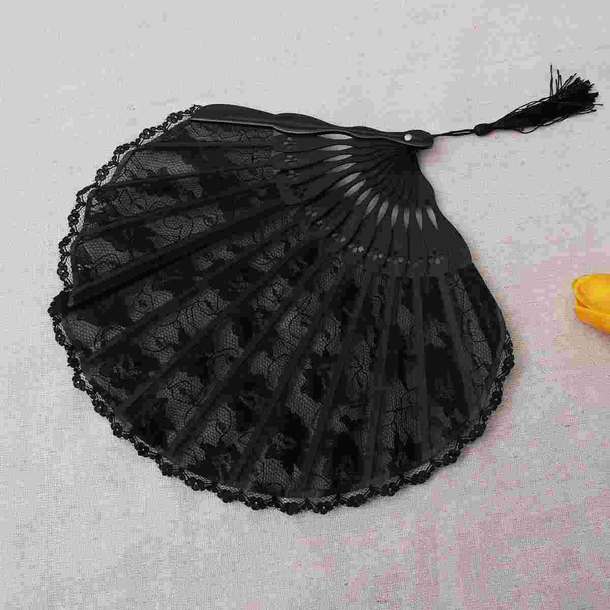 Women Folding Wedding Hand Fan Vintage Retro Flower Lace Handheld Folding Hand Fan Handheld Fans Folding Fans Fans with Tassel