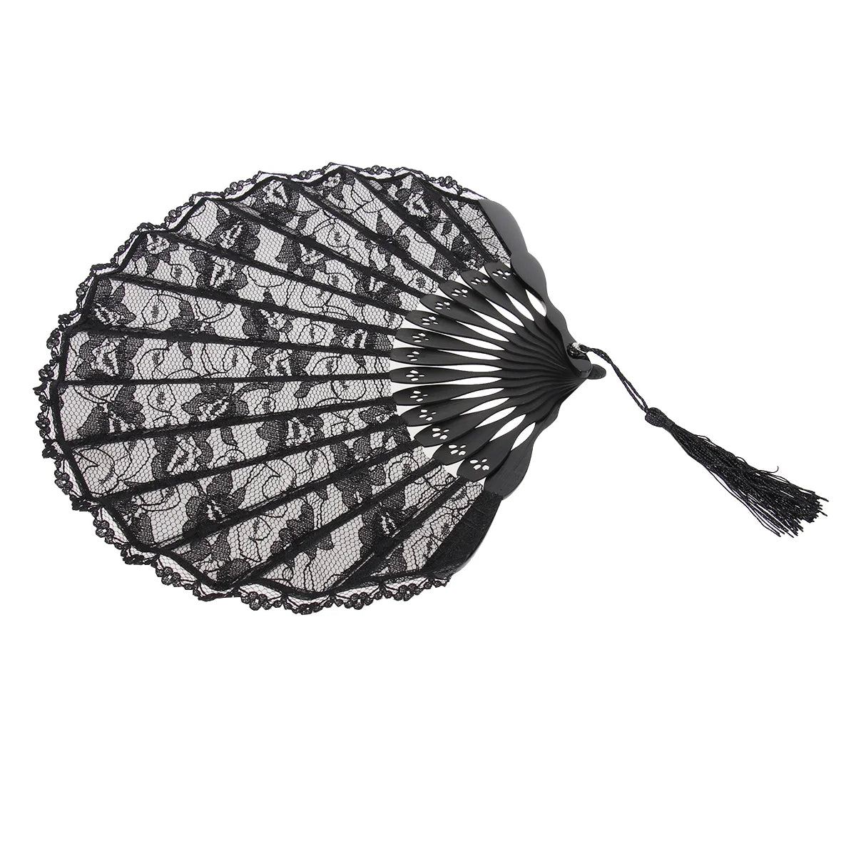 Women Folding Wedding Hand Fan Vintage Retro Flower Lace Handheld Folding Hand Fan Handheld Fans Folding Fans Fans with Tassel