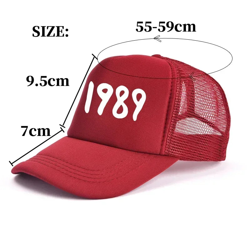 Wholesale Hot Selling 1989 Print Dad Hat Men Fashion Baseball Caps Retro Trucker  Hat Unisex Gifts Mesh Cap From Fans Party Hat