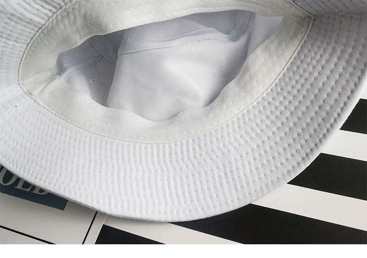 custom text French bob bucket hat non-reversible cotton Printed Summer Hat Women Men Panama Bucket hat Fisherman Sun Hat vest