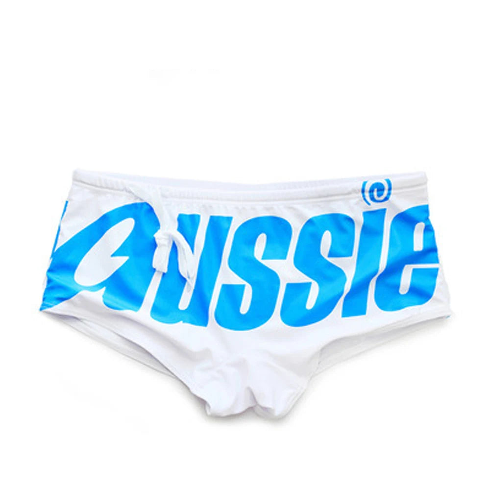 Men's Swim Trunks  Low Waisted  Sexy  Fashionable Flat Angle Swim Trunks  Triangle Hot Spring Beach Letters