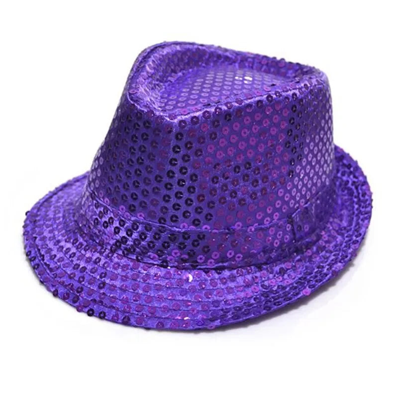 Fashion Boy Girl Men Woman Sequin Hat Bow Tie Gloves Cowboy Birthday Party Cap Jazz Dance Show Props Costume  Wedding Festival