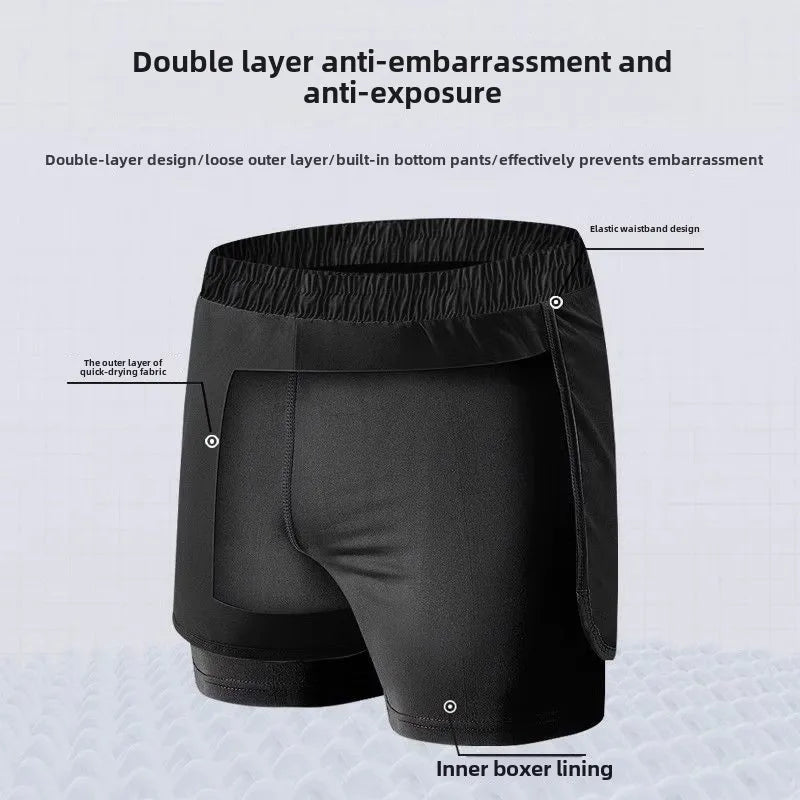 2025 New Anti Embarrassment Swimming  Gear Complete Adult Swimsuit Set Swim Cap Goggles 3 Pcs Set  Swimming Trunks for Men Short