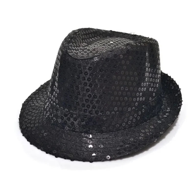Fashion Boy Girl Men Woman Sequin Hat Bow Tie Gloves Cowboy Birthday Party Cap Jazz Dance Show Props Costume  Wedding Festival