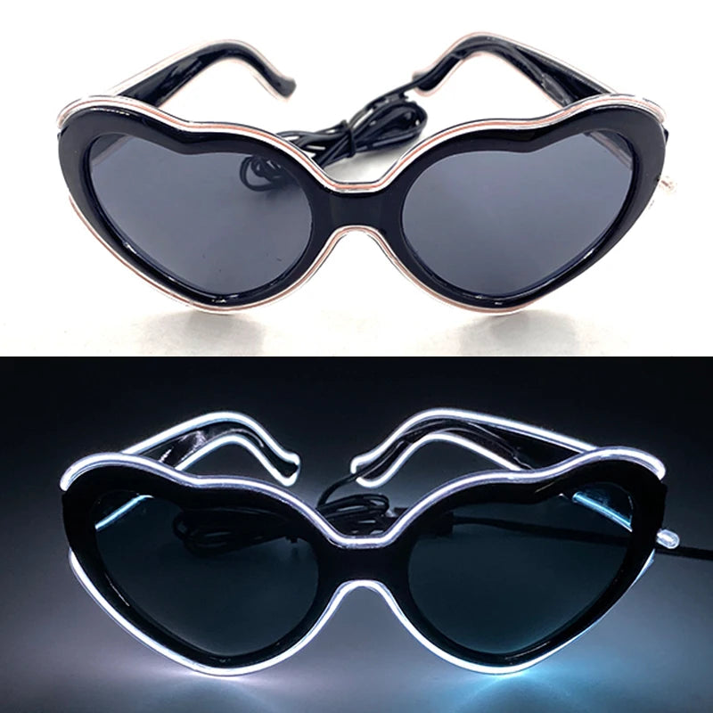 1PC Light Up LED Glasses Glow Sunglasses EL Wire Neon Glasses Glow in The Dark Party Supplies Neon Party Favors for Kids Adults