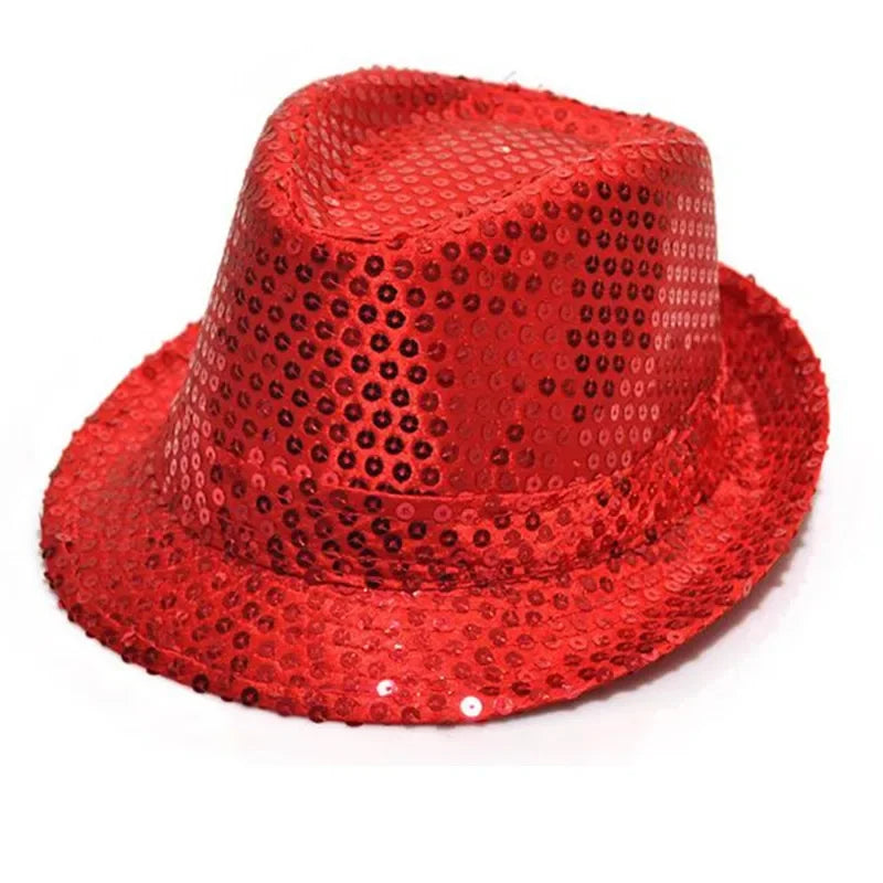 Fashion Boy Girl Men Woman Sequin Hat Bow Tie Gloves Cowboy Birthday Party Cap Jazz Dance Show Props Costume  Wedding Festival