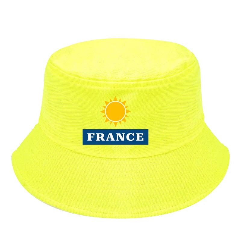 custom text French bob bucket hat non-reversible cotton Printed Summer Hat Women Men Panama Bucket hat Fisherman Sun Hat vest